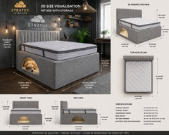 Modern Upholstered Bed Frame with Built-In Dog Bed - Pet-Friendly Platform Bed