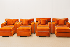 Barclay Cinema style sofa Armchair Contrast Piping Cup holders