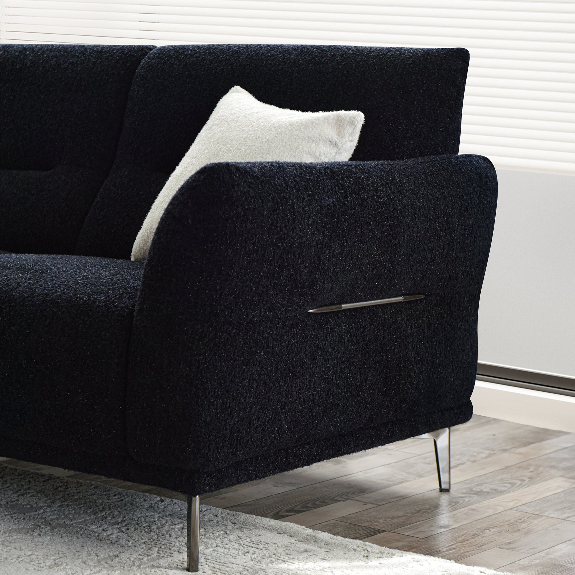 Aluxo Albany Sofa  Black Lux Boucle Fabric