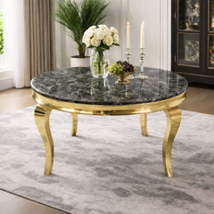 Lewis Round Table (1.3m) – Gold Frame – image 1