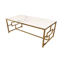 Geo Gold Coffee Table with Polar White Sintered Top