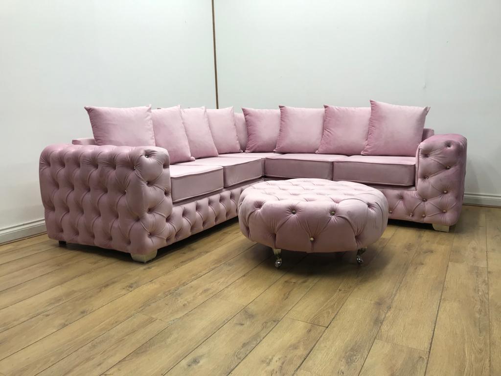 Ashley Chesterfield Upholstered Velvet Scatter back Cushion Sofa - Estelle Decor