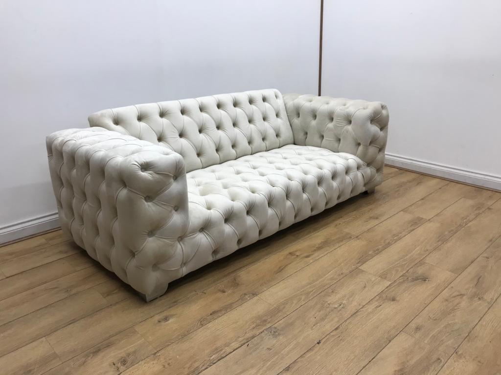 Ashley Chesterfield Upholstered Velvet Scatter back Cushion Sofa - Estelle Decor