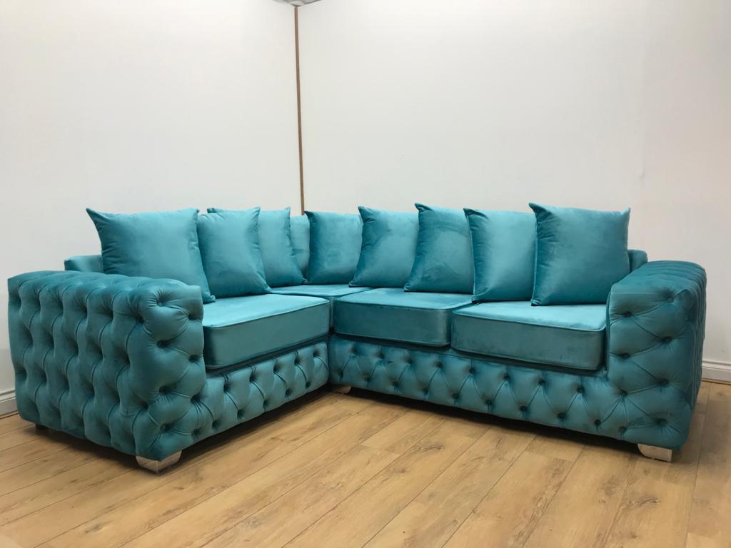 Ashley Chesterfield Upholstered Velvet Scatter back Cushion Sofa - Estelle Decor