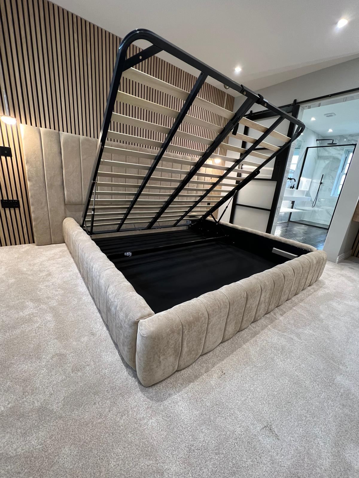 Continental Extra Wide Upholstered Panel Bed Frame – Handmade in UK