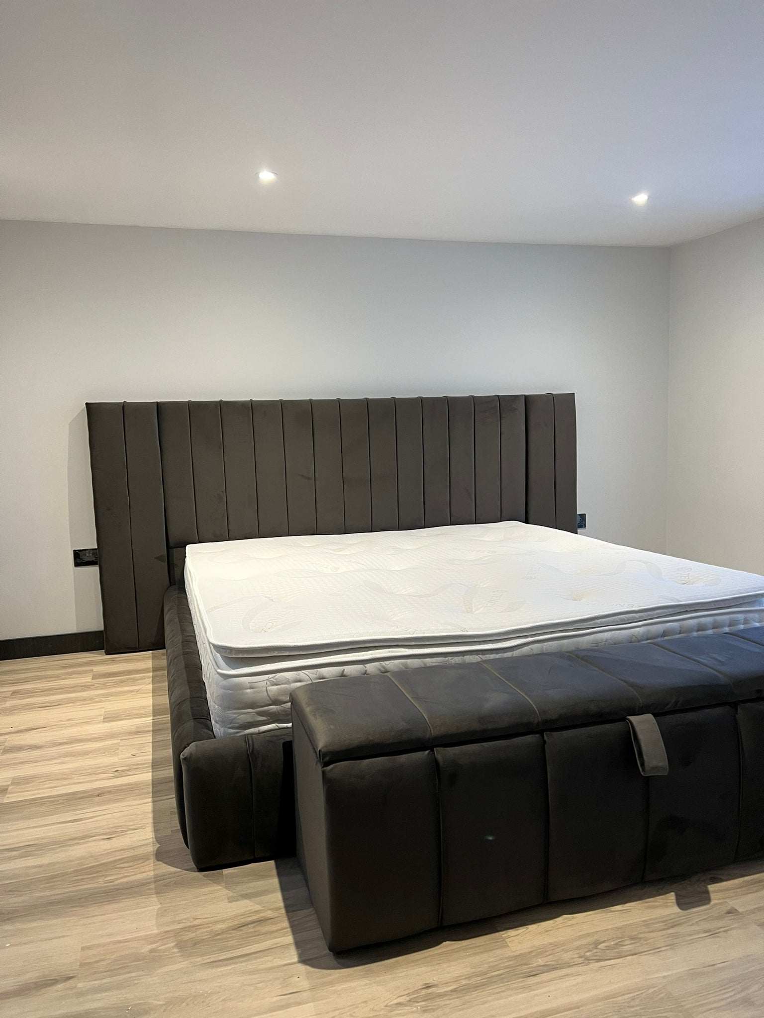 Continental Extra Wide Upholstered Panel Bed Frame – Handmade in UK
