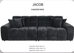 Jacob Comfy Bubble Cloud Sofa Oatmeal and Black