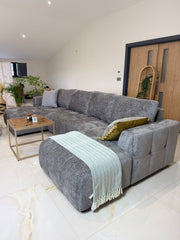 Shanghai Bubble U Shape Sofa Bed Soft Chenille Fabric Grey Beige Green