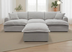 Santa Barbara modular 3 Seater Sofa Feather Filled Cushions with Footstool