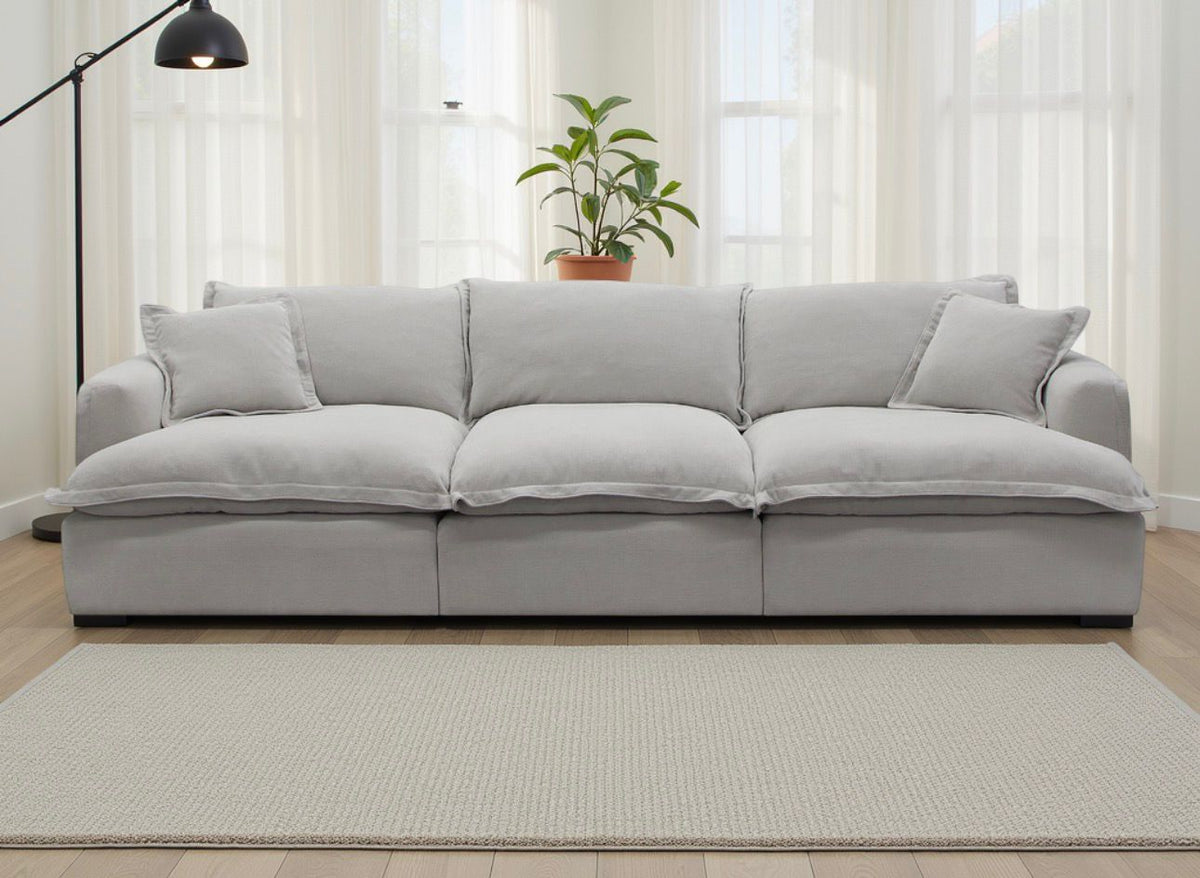 Santa Barbara modular 3 Seater Sofa Feather Filled Cushions with Footstool