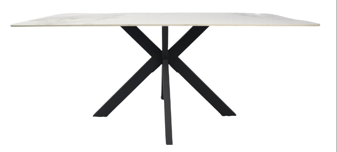 Milan Dining Table (1.5/1.8m) – Black Base – image 2
