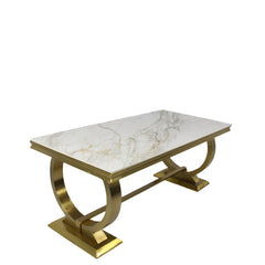 Chelsea Marble Dining Table Gold Base