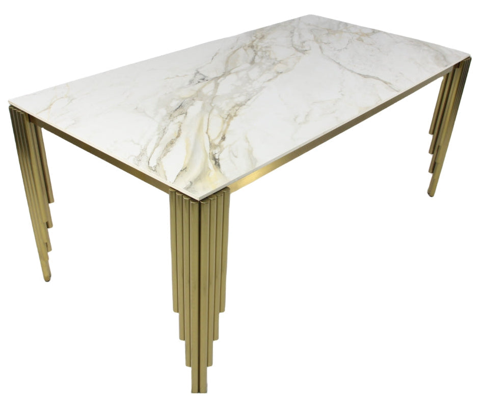 Mayfair Gold Dining Table (1.8m) – Gold Frame – image 2