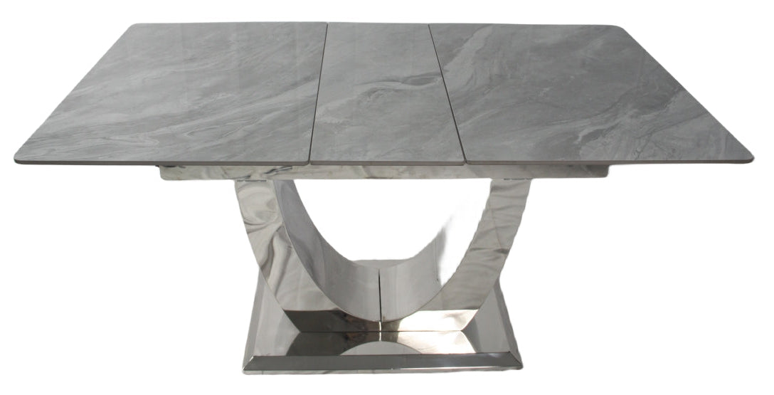 London Extending Dining Table (1.2-1.5/1.6-2m) – Chrome Frame – image 7