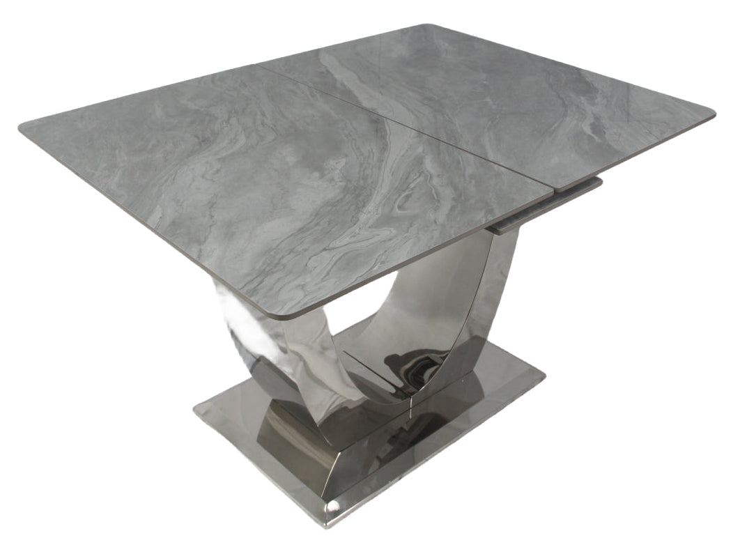 London Extending Dining Table (1.2-1.5/1.6-2m) – Chrome Frame – image 5
