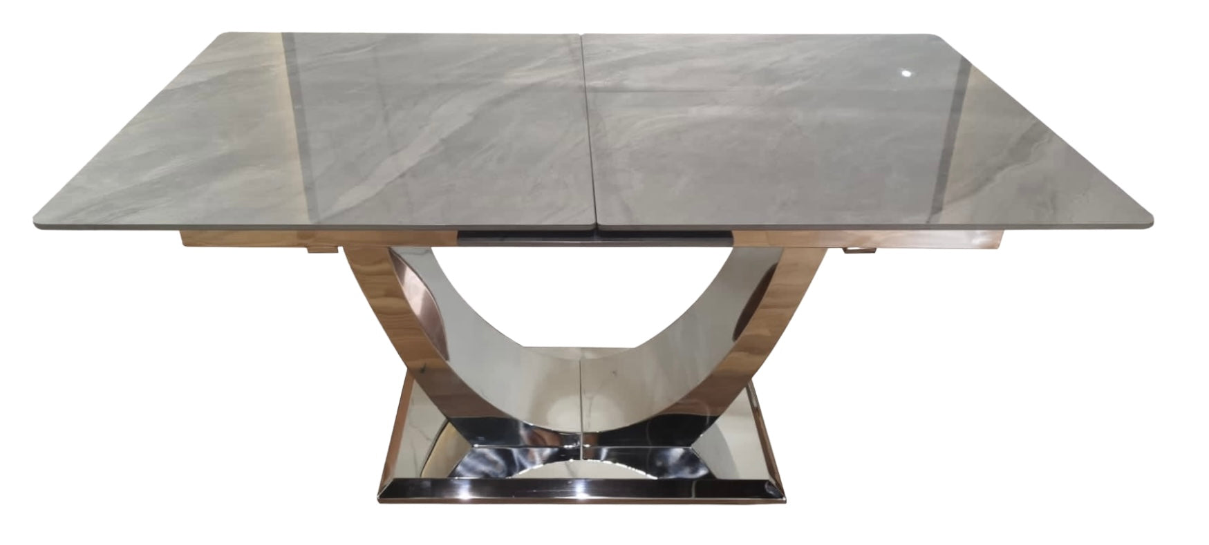 London Extending Dining Table (1.2-1.5/1.6-2m) – Chrome Frame – image 11