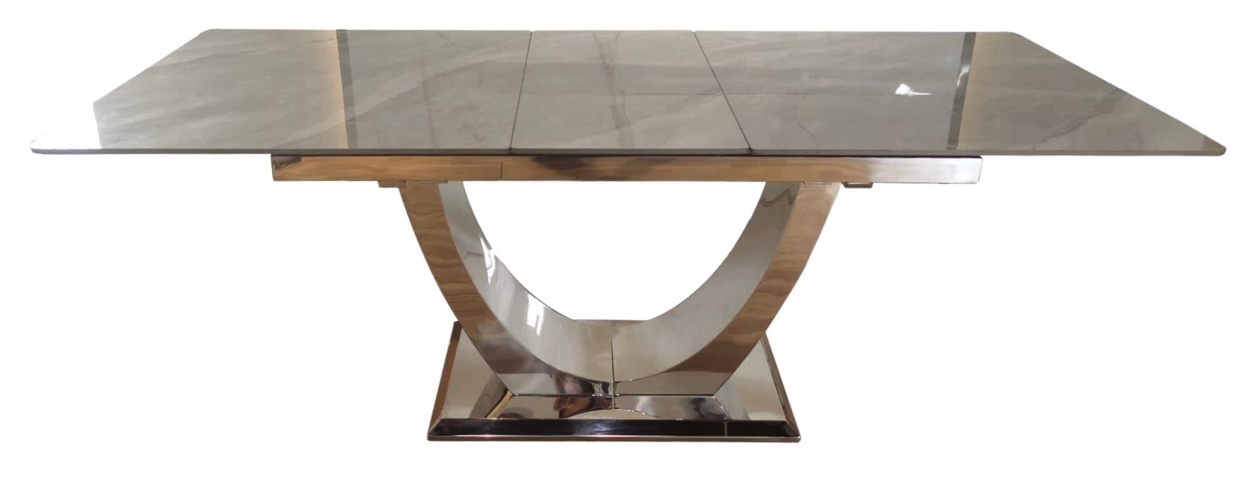 London Extending Dining Table (1.2-1.5/1.6-2m) – Chrome Frame – image 12