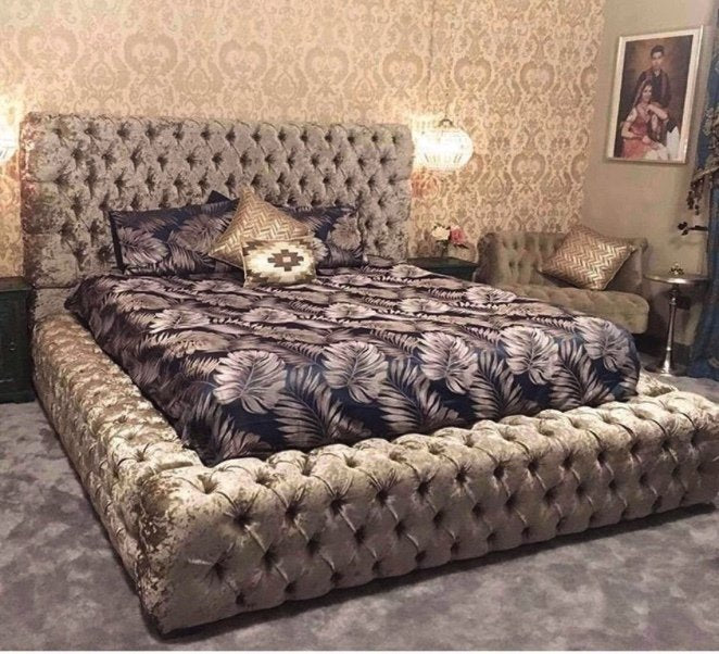 Ambassador Chesterfield Upholstered Platform Bed Frame - Estelle Decor