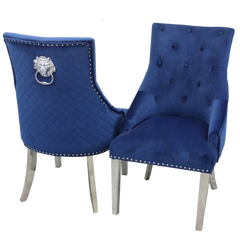 Bentley Upholstered lion knocker  Dining Chair - Estelle Decor
