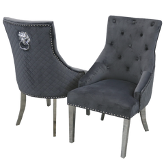 Bentley Upholstered lion knocker  Dining Chair - Estelle Decor