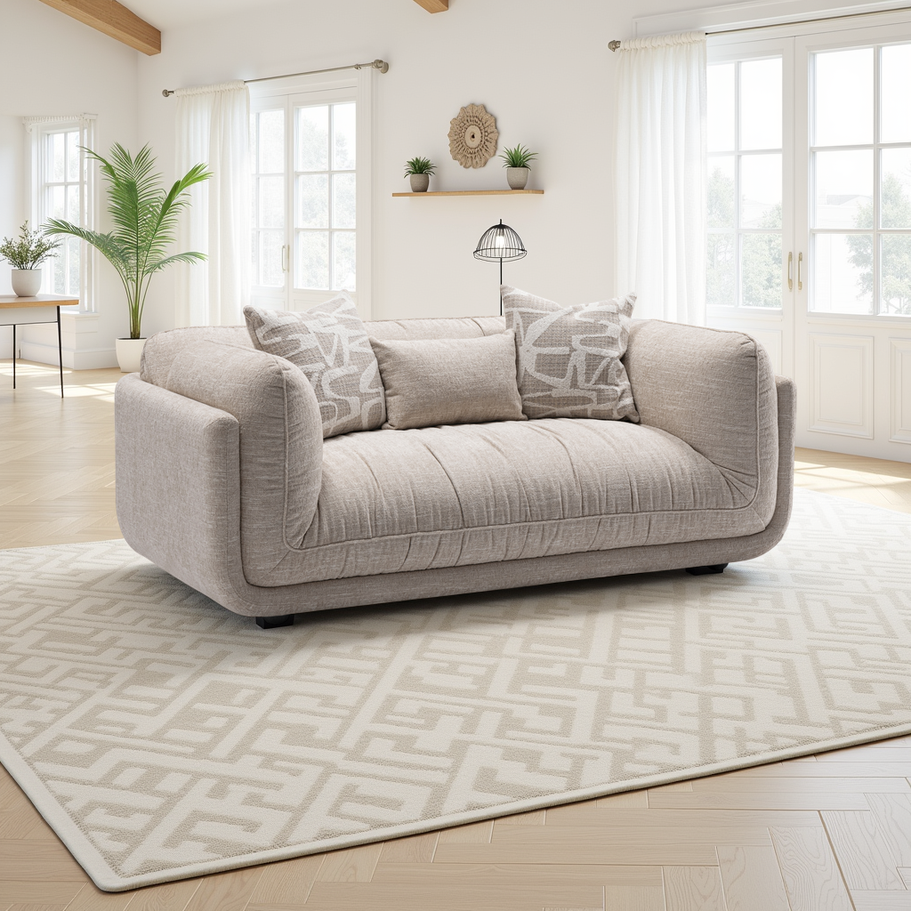 Oxford Modern Comfy Sofa Beige and Grey 3 seater 2 seater