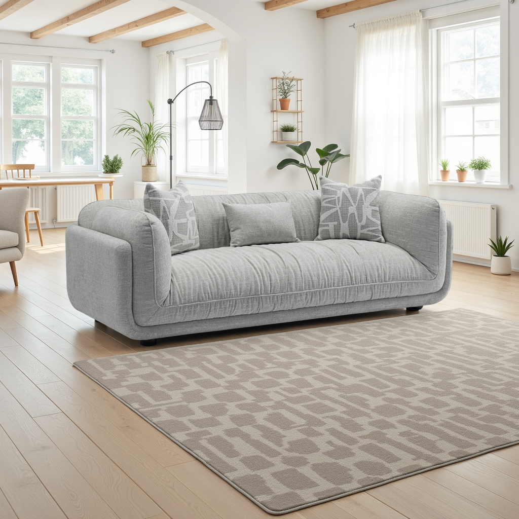 Oxford Modern Comfy Sofa Beige and Grey 3 seater 2 seater
