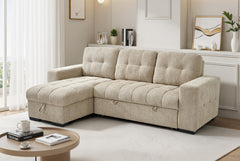 Palermo Universal Corner Sofa Bed Grey Beige Blue