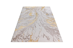 BLOSSOM LARGE LIVING ROOM RUG GOLD SWIRLS  200 X 290 CM