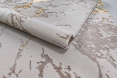 BLOSSOM LARGE LIVING ROOM RUG GOLD SWIRLS  200 X 290 CM
