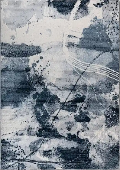 HARLEQUIN LARGE BLUE  LIVING ROOM RUG 200 X 290 CM