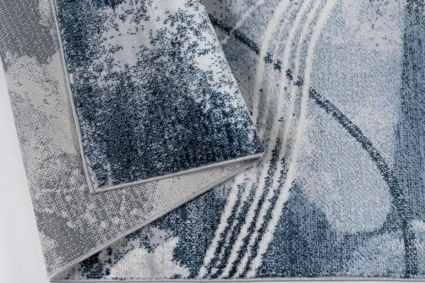 HARLEQUIN LARGE BLUE  LIVING ROOM RUG 200 X 290 CM