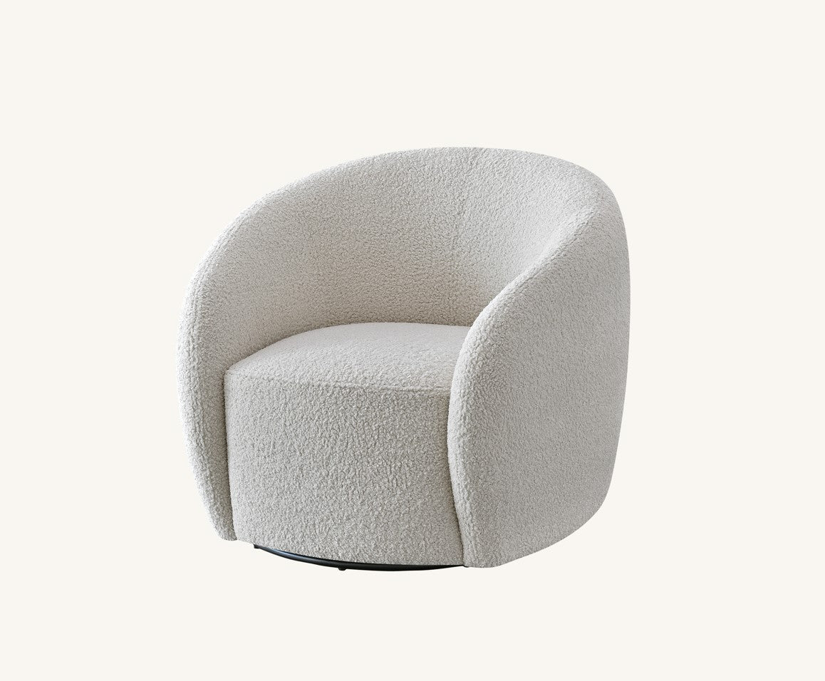 Adam Boucle Teddy Accent Chair in Cream and Grey