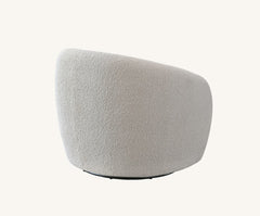 Adam Boucle Teddy Accent Chair in Cream and Grey