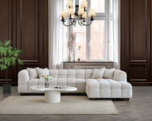 Tribeca Corner Bubble Design Sofa Oatmeal and Iron Boucle Fabric