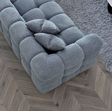 Tribeca Corner Bubble Design Sofa Oatmeal and Iron Boucle Fabric