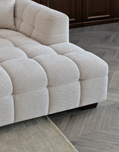 Tribeca Corner Bubble Design Sofa Oatmeal and Iron Boucle Fabric