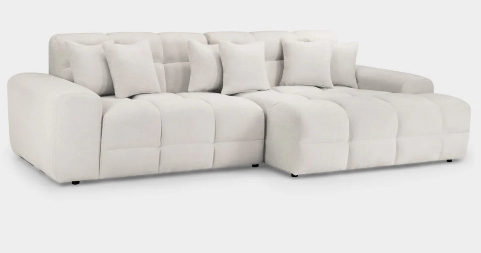 Jacob Comfy Bubble Cloud Sofa Oatmeal and Black