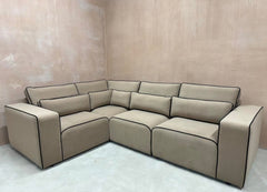 Sloane Merino 2-Tone Modular Sofa | Custom Contrast Piping | Velvet & Linen Options