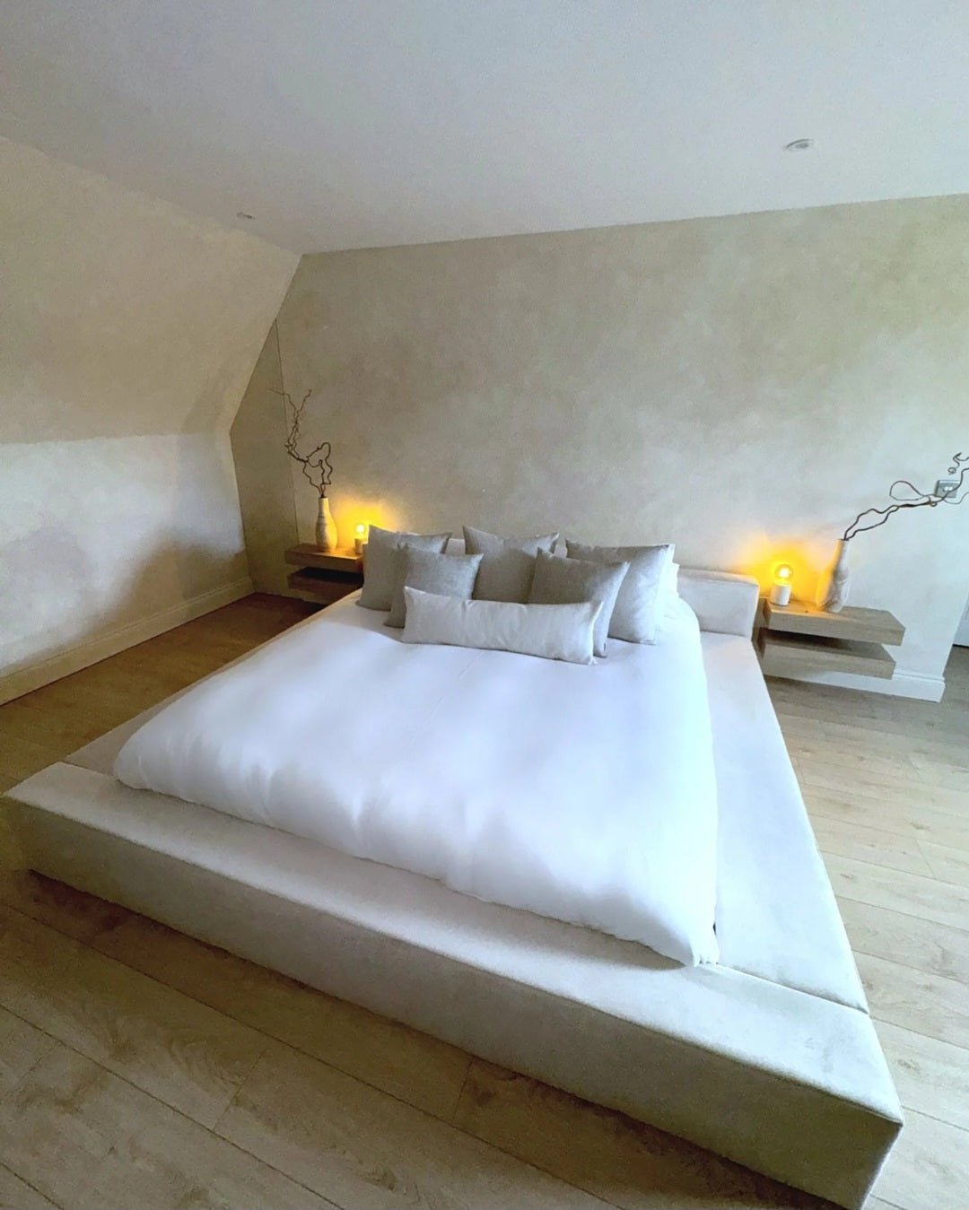 Manhattan Plain Platform Bed Low Headboard | Modern Minimalist Design