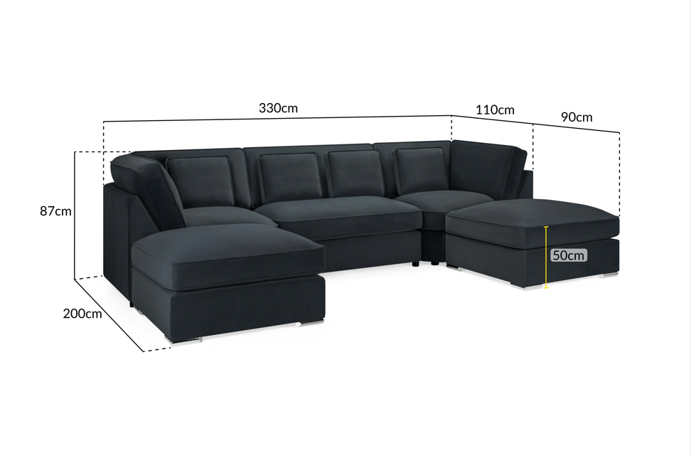 Belgravia Large U Shape Fullback Cushion Sofa