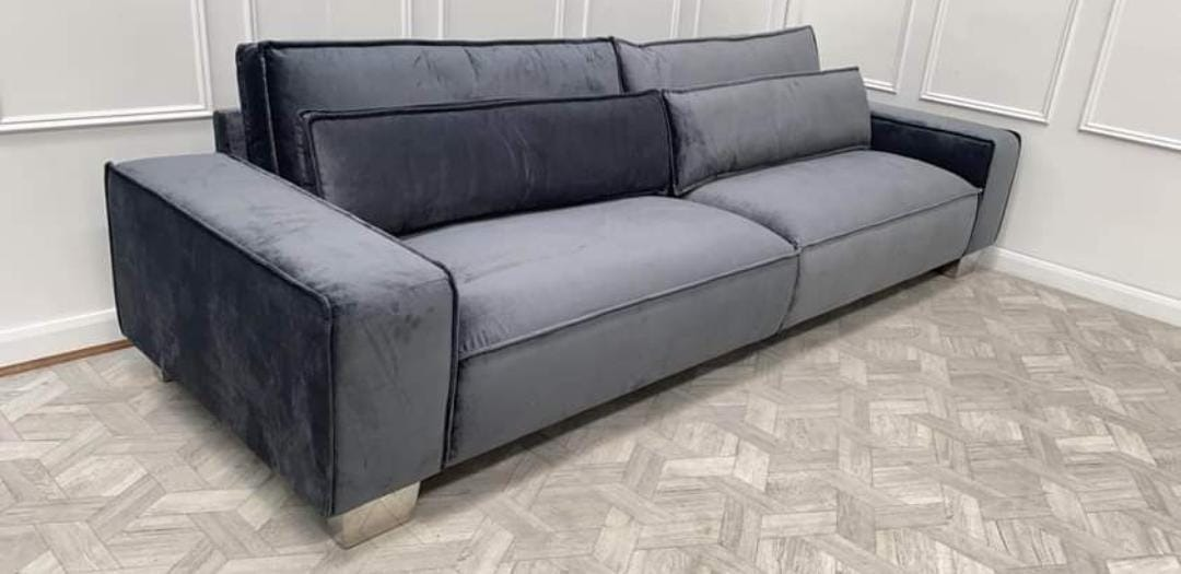 Modular Sofa Sloane Chunky Upholstered Soft Velvet Full Back Cushions - Estelle Decor