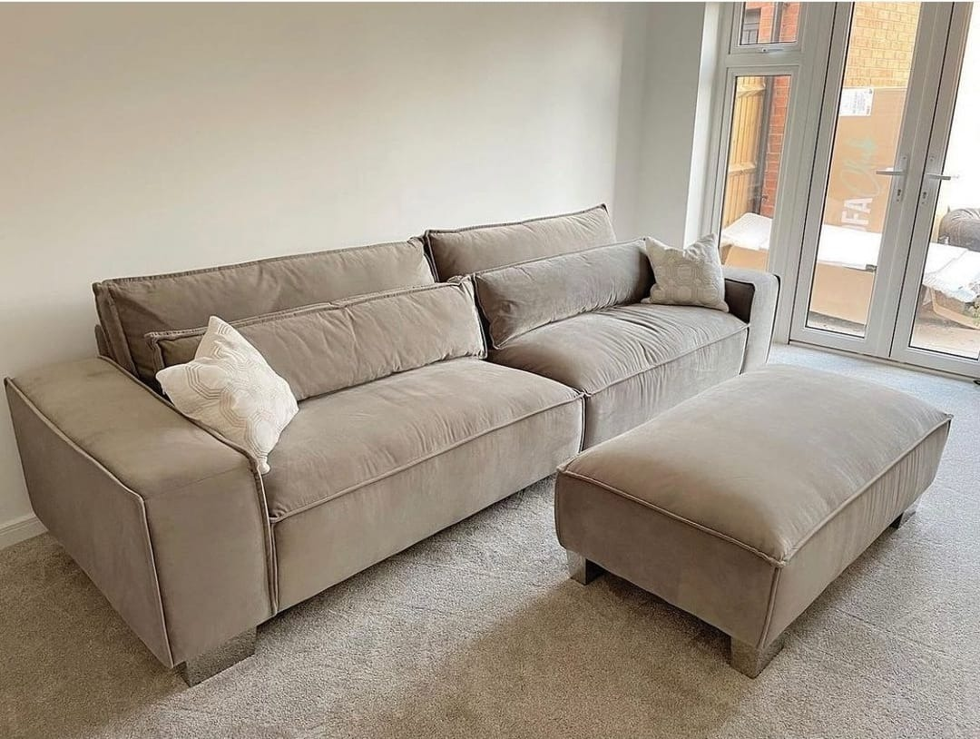 Modular Sofa Sloane Chunky Upholstered Soft Velvet Full Back Cushions - Estelle Decor