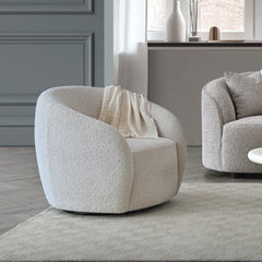 Adam Boucle Teddy Accent Chair in Cream and Grey