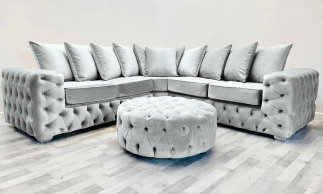 Ashley Chesterfield Upholstered Velvet Scatter back Cushion Sofa - Estelle Decor