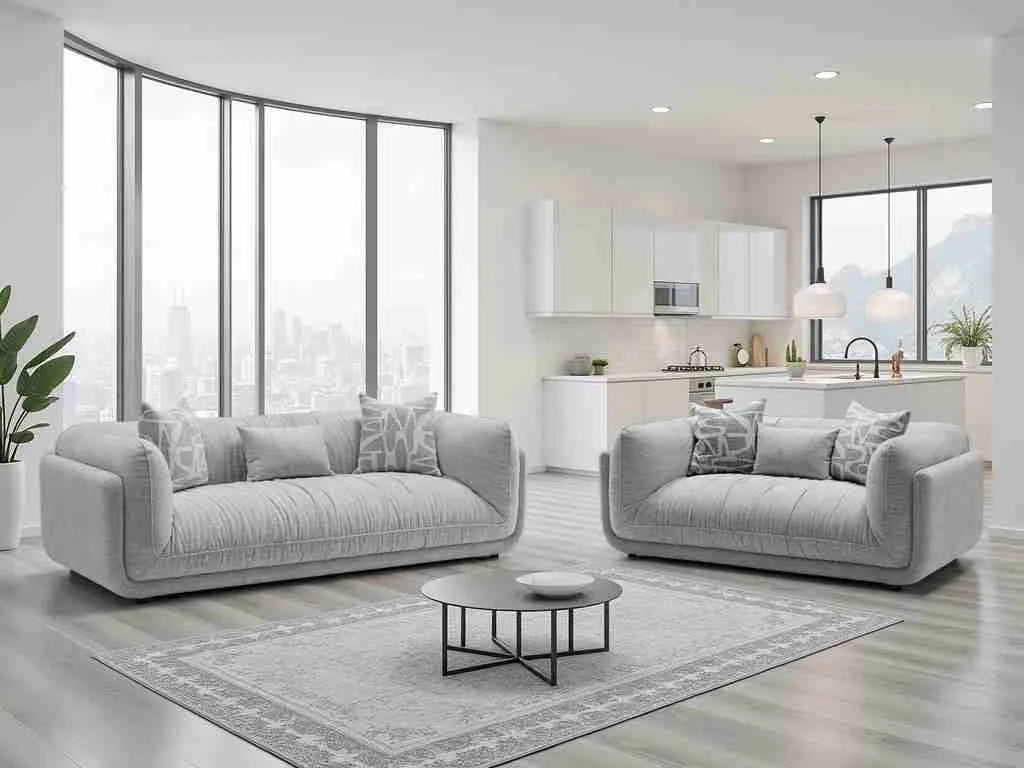 Oxford Modern Comfy Sofa Beige and Grey 3 seater 2 seater