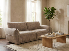 Angelo Beige 3 Seater upholstered fabric sofa