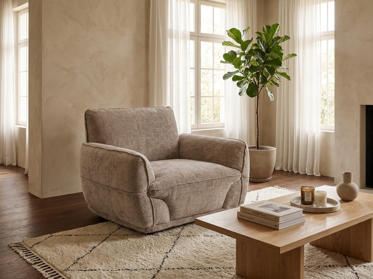 Angelo Beige Armchair upholstered fabric sofa