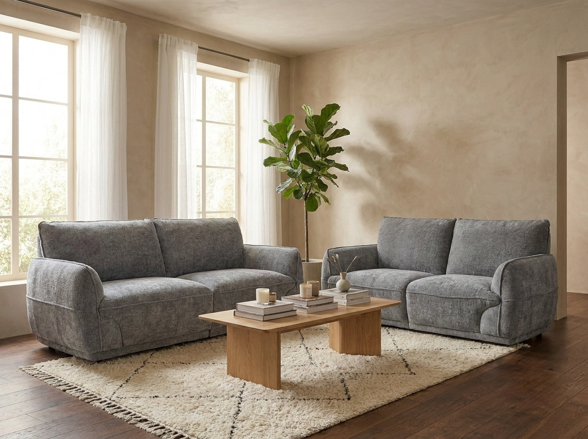 Angelo Grey 3+2 Set upholstered fabric sofa