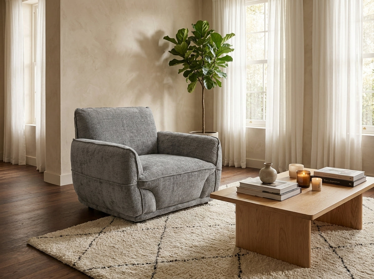 Angelo Grey Armchair upholstered fabric sofa