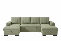 Como U Shape Sofa bed With Ottoman Storage Green Teal Grey Beige Boucle